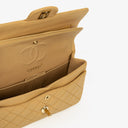 Chanel Small Classic Vintage Double Flap Bag Beige Quilted Lambskin 24K Gold-Plated Hardware