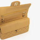 Chanel Small Classic Vintage Double Flap Bag Beige Quilted Lambskin 24K Gold-Plated Hardware