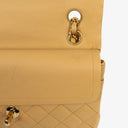 Chanel Small Classic Vintage Double Flap Bag Beige Quilted Lambskin 24K Gold-Plated Hardware