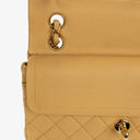 Chanel Small Classic Vintage Double Flap Bag Beige Quilted Lambskin 24K Gold-Plated Hardware