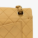 Chanel Small Classic Vintage Double Flap Bag Beige Quilted Lambskin 24K Gold-Plated Hardware