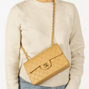 Chanel Small Classic Vintage Double Flap Bag Beige Quilted Lambskin 24K Gold-Plated Hardware