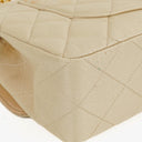 Chanel Small Classic Vintage Double Flap Bag Beige Satin 24K Gold-Plated Hardware