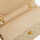 Chanel Small Classic Vintage Double Flap Bag Beige Satin 24K Gold-Plated Hardware