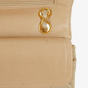 Chanel Small Classic Vintage Double Flap Bag Beige Satin 24K Gold-Plated Hardware