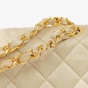 Chanel Small Classic Vintage Double Flap Bag Beige Satin 24K Gold-Plated Hardware