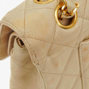 Chanel Small Classic Vintage Double Flap Bag Beige Satin 24K Gold-Plated Hardware