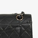Chanel Small Classic Vintage Double Flap Bag Black Quilted Caviar With Silver-Tone Hardware