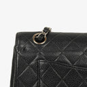 Chanel Small Classic Vintage Double Flap Bag Black Quilted Caviar With Silver-Tone Hardware