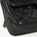 Chanel Small Classic Vintage Double Flap Bag Black Quilted Caviar With Silver-Tone Hardware