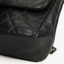 Chanel Small Classic Vintage Double Flap Bag Black Quilted Caviar With Silver-Tone Hardware