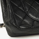 Chanel Small Classic Vintage Double Flap Bag Black Quilted Caviar With Silver-Tone Hardware