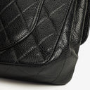 Chanel Small Classic Vintage Double Flap Bag Black Quilted Caviar With Silver-Tone Hardware