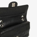 Chanel Small Classic Vintage Double Flap Bag Black Quilted Caviar With Silver-Tone Hardware