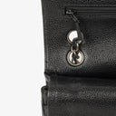 Chanel Small Classic Vintage Double Flap Bag Black Quilted Caviar With Silver-Tone Hardware