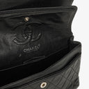 Chanel Small Classic Vintage Double Flap Bag Black Quilted Caviar With Silver-Tone Hardware