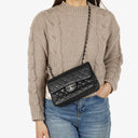 Chanel Small Classic Vintage Double Flap Bag Black Quilted Caviar With Silver-Tone Hardware