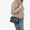 Chanel Small Classic Vintage Double Flap Bag Black Quilted Caviar With Silver-Tone Hardware