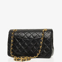 Chanel Small Classic Vintage Double Flap Bag Black Quilted Lambskin 24K Gold-Plated Hardware, 1989-1991