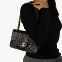 Chanel Small Classic Vintage Double Flap Bag Black Quilted Lambskin 24K Gold-Plated Hardware