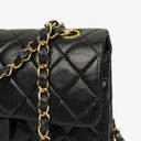 Chanel Small Classic Vintage Double Flap Bag Black Quilted Lambskin With 24K Gold-Plated Hardware