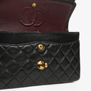 Chanel Small Classic Vintage Double Flap Bag Black Quilted Lambskin With 24K Gold-Plated Hardware