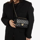 Chanel Small Classic Vintage Double Flap Bag Black Quilted Lambskin With 24K Gold-Plated Hardware