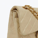 Chanel Small Classic Vintage Double Flap Bag Neutral Quilted Lambskin 24K Gold-Plated Hardware