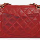 Chanel Small Classic Vintage Double Flap Bag Red Quilted Lambskin 24K Gold-Plated Hardware