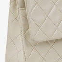 Chanel Small Classic Vintage Double Flap Bag White Quilted Lambskin 24K Gold-Plated Hardware