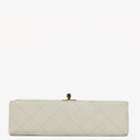 Chanel Small Classic Vintage Double Flap Bag White Quilted Lambskin 24K Gold-Plated Hardware