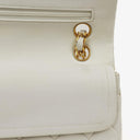 Chanel Small Classic Vintage Double Flap Bag White Quilted Lambskin 24K Gold-Plated Hardware