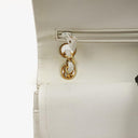 Chanel Small Classic Vintage Double Flap Bag White Quilted Lambskin 24K Gold-Plated Hardware