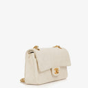 Chanel Small Classic Vintage Double Flap Bag White Quilted Lambskin With 24K Gold-Plated Hardware