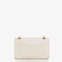 Chanel Small Classic Vintage Double Flap Bag White Quilted Lambskin With 24K Gold-Plated Hardware