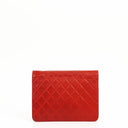 Chanel Small Classic Vintage Red Quilted Lambskin Single Flap Bag With 24K Gold-Plated Hardware