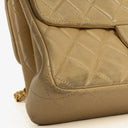 Chanel Small Double Sided Flap Bag Beige Quilted Lambskin 24K Gold-Plated Hardware