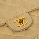 Chanel Small Double Sided Flap Bag Beige Quilted Lambskin 24K Gold-Plated Hardware