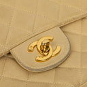 Chanel Small Double Sided Flap Bag Beige Quilted Lambskin 24K Gold-Plated Hardware