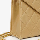 Chanel Small Envelope Maxi CC Logo Flap Bag Beige Quilted Lambskin With 24K Gold-Plated Hardware
