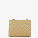 Chanel Small Envelope Maxi CC Logo Flap Bag Beige Quilted Lambskin With 24K Gold-Plated Hardware