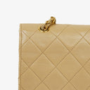 Chanel Small Envelope Maxi CC Logo Flap Bag Beige Quilted Lambskin With 24K Gold-Plated Hardware