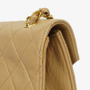 Chanel Small Envelope Maxi CC Logo Flap Bag Beige Quilted Lambskin With 24K Gold-Plated Hardware