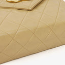 Chanel Small Envelope Maxi CC Logo Flap Bag Beige Quilted Lambskin With 24K Gold-Plated Hardware