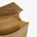 Chanel Small Envelope Maxi CC Logo Flap Bag Beige Quilted Lambskin With 24K Gold-Plated Hardware