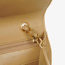 Chanel Small Envelope Maxi CC Logo Flap Bag Beige Quilted Lambskin With 24K Gold-Plated Hardware