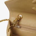 Chanel Small Envelope Maxi CC Logo Flap Bag Beige Quilted Lambskin With 24K Gold-Plated Hardware