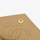 Chanel Small Envelope Maxi CC Logo Flap Bag Beige Quilted Lambskin With 24K Gold-Plated Hardware