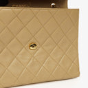 Chanel Small Envelope Maxi CC Logo Flap Bag Beige Quilted Lambskin With 24K Gold-Plated Hardware