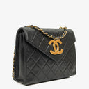 Chanel Small Envelope Maxi CC Logo Flap Bag Black Quilted Lambskin With 24K Gold-Plated Hardware